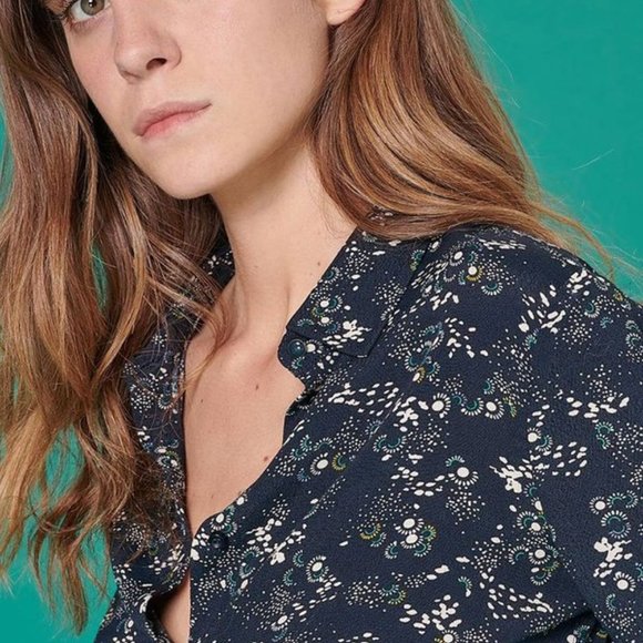 Sezane Tops - Sessun Misia Shirt in Night Park (34/XS)